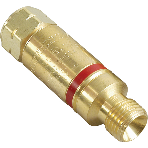 Antiretours pare-flammes - Oxy/gaz combustibles, Gaz combustibles (rouge)/Oxyg&egrave;ne (vert), Style pour adapteur de d&eacute;tendeur D. Morneault & Fils