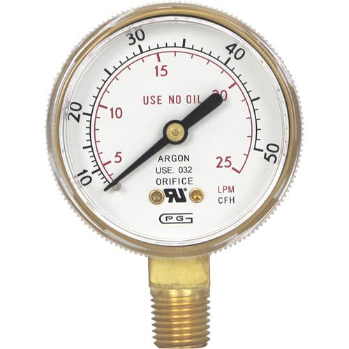 Pressure Gauges, 2" , 0-50 SCFH, Bottom Mount, Analogue D. Morneault & Fils