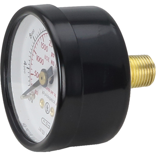 Pressure Gauges, 1-1/2" , 0 - 4000 psi, Back Mount, Analogue D. Morneault & Fils