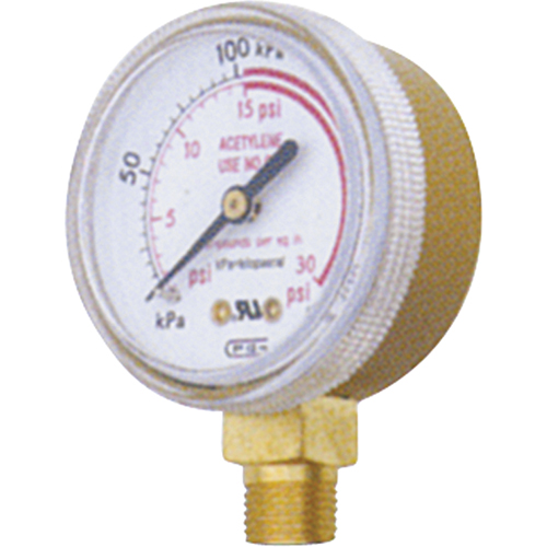 Pressure Gauges, 1-1/2" , 0-30 psi, Bottom Mount, Analogue D. Morneault & Fils