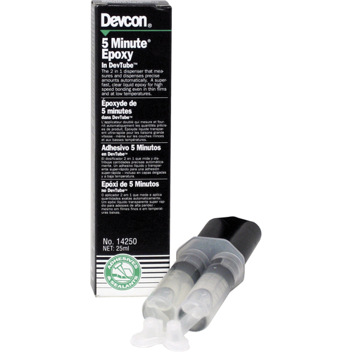 5-Minute Adhesive, 25 ml, Dual Cartridge, Two-Part, Clear D. Morneault & Fils