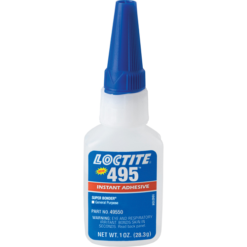 Adh&eacute;sif instantan&eacute; Super Bonder 495, Transparent, Bouteille, 28,3 g D. Morneault & Fils