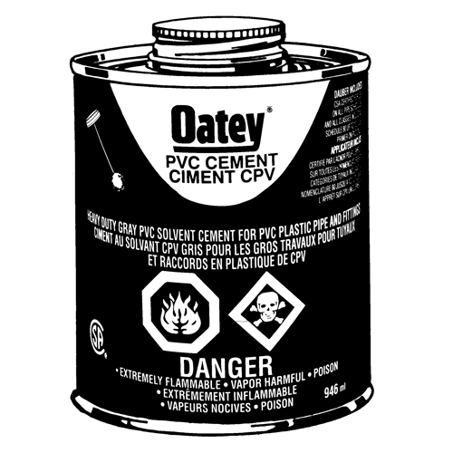 PVC Heavy-Duty Cement, 946 ml, Brush-Top Can, Grey D. Morneault & Fils