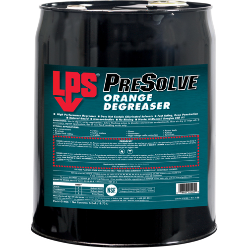 D&eacute;graissant orange PreSolve, Seau D. Morneault & Fils