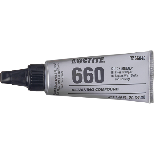 Quick Metal 660 Press Fit Repair Retaining Compound, 50 ml, Tube, Silver D. Morneault & Fils