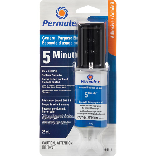 &eacute;poxy  5 minutes  &agrave; usage g&eacute;n&eacute;ral PermaPoxy, 29,5 ml, &eacute;poxyde, Deux composants, Transparent D. Morneault & Fils