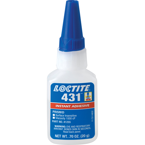 431 Surface Insensitive Instant Adhesive, Clear, Bottle, 20 g D. Morneault & Fils