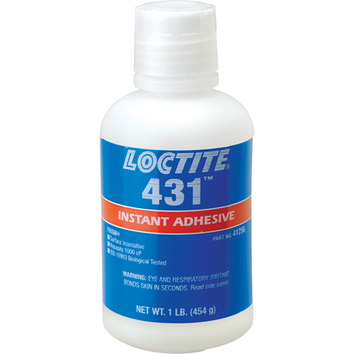 431 Surface Insensitive Instant Adhesive, Clear, Bottle, 454 g D. Morneault & Fils