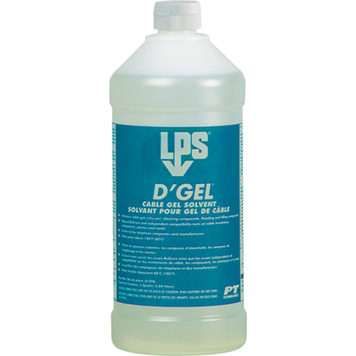 D'Gel&reg; Cable Gel Solvent, 32 oz., Bottle D. Morneault & Fils