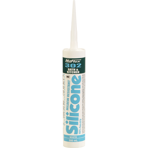Scellant de silicone pour salle de bain et cuisine NuFlex 302 , 300 ml, Cartouche, Transparent D. Morneault & Fils