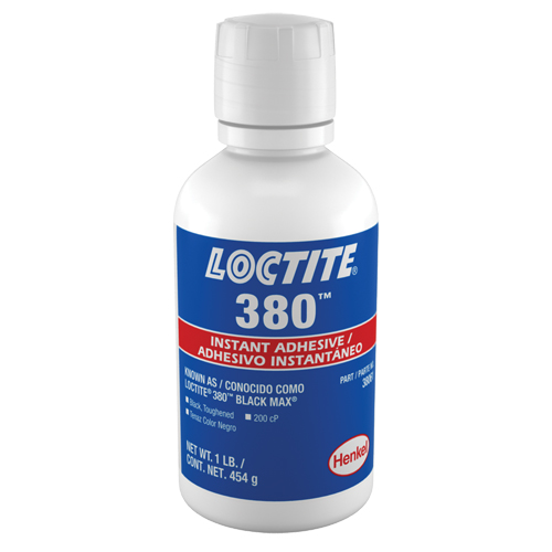 380 Toughened Instant Adhesives, Black, Bottle, 453 g D. Morneault & Fils