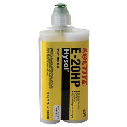 Adh&eacute;sifs structuraux &agrave; s&eacute;chage rapide E-20P, 200 ml, Cartouche double, Deux composants, Blanc D. Morneault & Fils