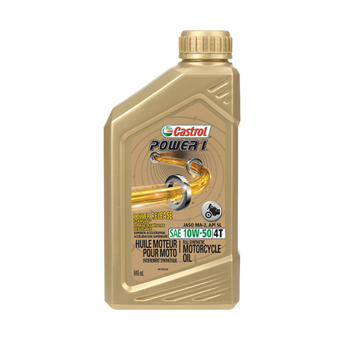 POWER 1&reg; 10W50 Motorcycle Oil, 946 ml, Bottle D. Morneault & Fils