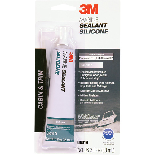 Produit d'&eacute;tanch&eacute;it&eacute; &agrave; base de silicone de calibre marin, 3 oz., Tube, Transparent D. Morneault & Fils