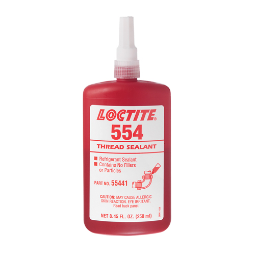 554 Thread Sealant, Bottle, 10 ml, -53.89° C - 148.89° C/-65°F - 300°F D. Morneault & Fils
