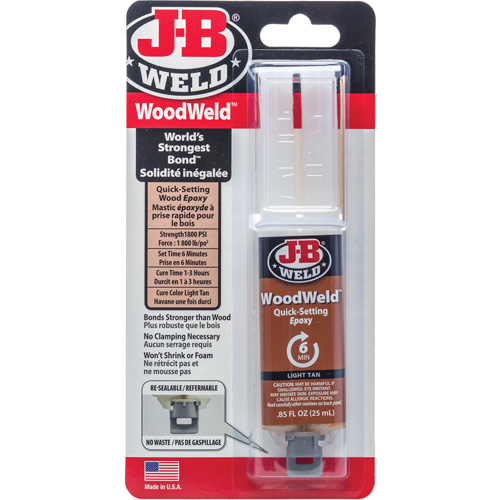 WoodWeld Adhesive, 25 ml, Syringe, Two-Part, Tan D. Morneault & Fils