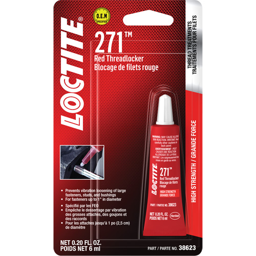 271 Threadlocker, Red, High, 6 ml, Tube D. Morneault & Fils