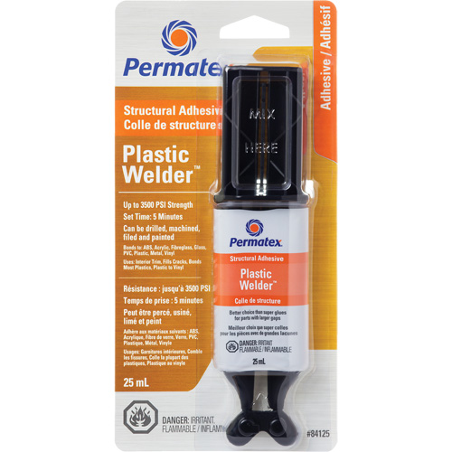 Plastic Welder Epoxy, 25 ml, Syringe, Two-Part, Off-White D. Morneault & Fils