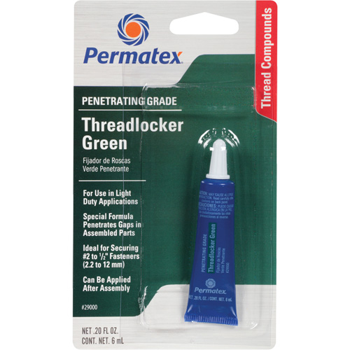 Penetrating Grade Threadlocker, Green, Medium, 6 ml, Tube D. Morneault & Fils