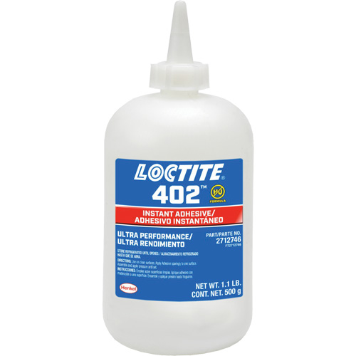 Adh&eacute;sif instantan&eacute; 402, Transparent, Bouteille, 500 g D. Morneault & Fils