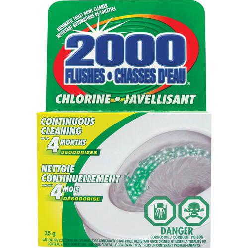 D&eacute;tergent pour cuvette de toilette 2000 Flushes avec agent de blanchiement, 35 g, Tampon D. Morneault & Fils