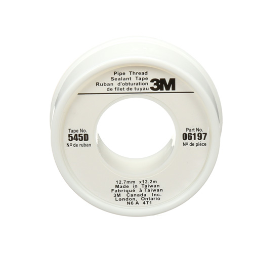 Scotch&reg; Thread Sealant Tape, 480" L x 1/2" W, White D. Morneault & Fils