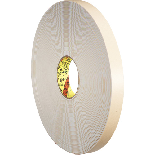 Ruban double face en mousse, 66 m (216') lo x 25,4 mm (1") la, 31 mils, Poly&eacute;thyl&egrave;ne D. Morneault & Fils
