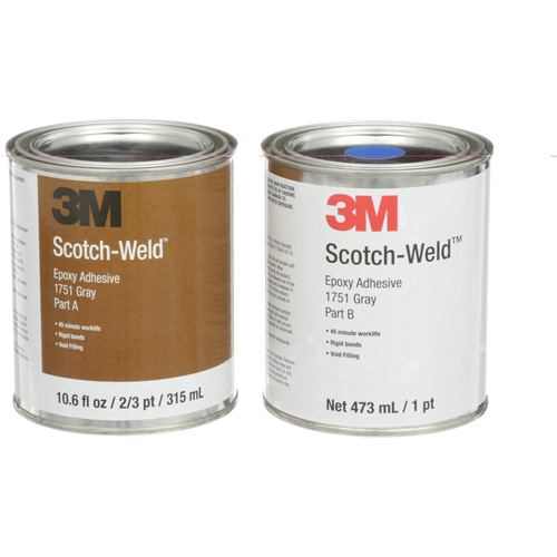 Scotch-Weld Adhesive, 16 fl. Oz., Tube, Two-Part, Grey D. Morneault & Fils