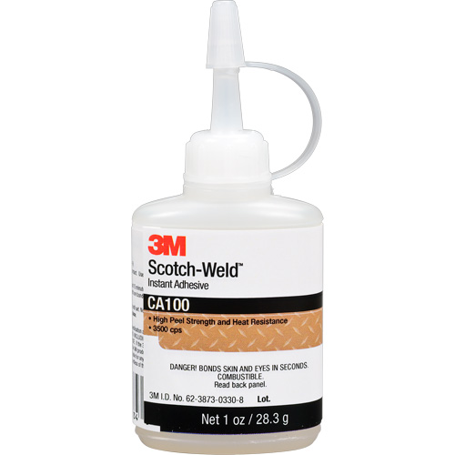Scotch-Weld Instant Adhesive CA100, Off-White, Bottle, 1 oz. D. Morneault & Fils