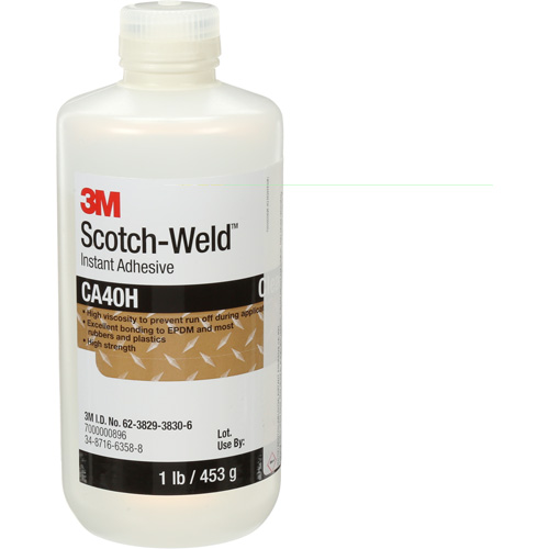 Scotch-Weld Instant Adhesive, Clear, Bottle, 1 lbs. D. Morneault & Fils