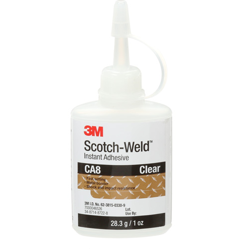 Scotch-Weld Instant Adhesive CA8, Clear, Bottle, 1 oz. D. Morneault & Fils
