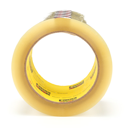 Scotch&reg; Box Sealing Tape 375, Hot Melt Adhesive, 3.1 mils, 72 mm (3") x 50 m (164') D. Morneault & Fils