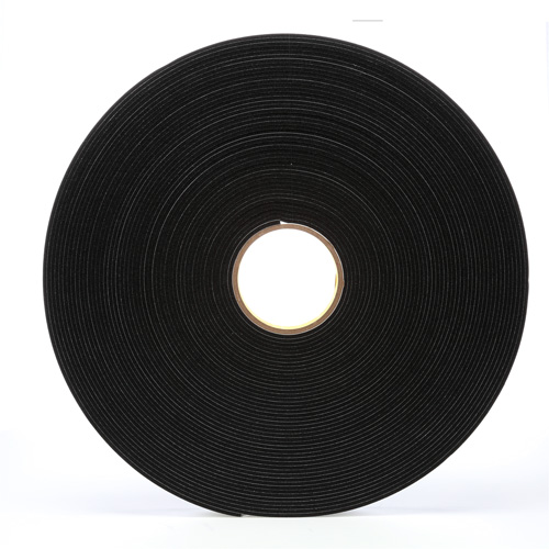 Ruban en mousse de vinyle 4508, 25,4 mm (1") la x 32,9 m (108') lo, 125 mils, Noir D. Morneault & Fils