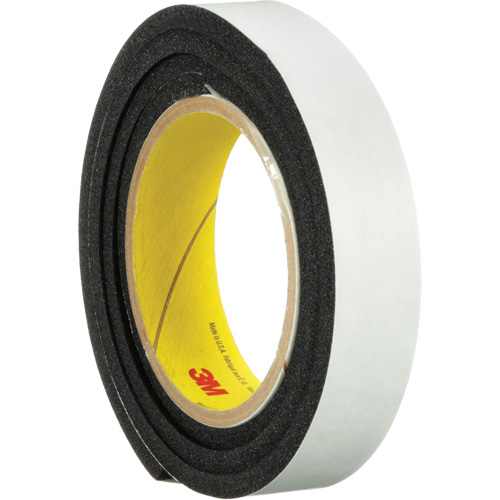 Ruban en mousse de vinyle 4714, 25,4 mm (1") la x 16,5 m (54') lo, 250 mils, Noir D. Morneault & Fils