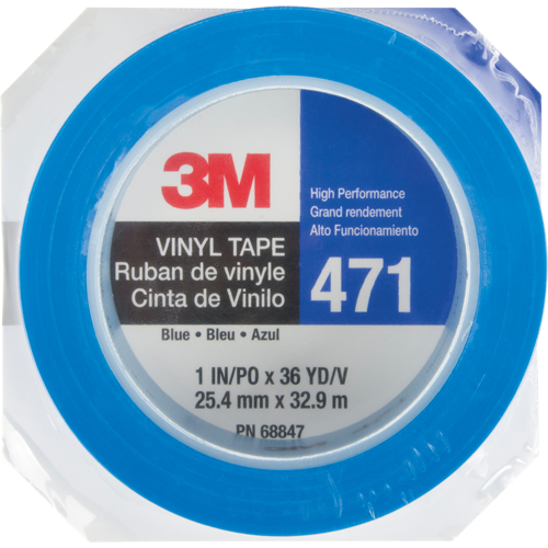 Ruban en vinyle 471, 25,4 mm (1") la x 32,9 m (108') lo, 5,3 mils, Bleu D. Morneault & Fils