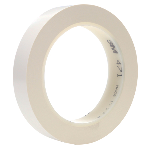 471 Vinyl Tape, 25.4 mm (1") W x 32.9 m (108') L, 5.3 mils, White D. Morneault & Fils