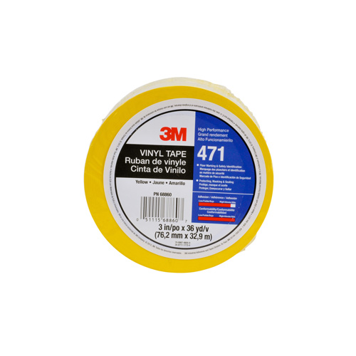 471 Vinyl Tape, 12 mm (1/2") W x 32.9 m (108') L, 5.2 mils, Yellow D. Morneault & Fils