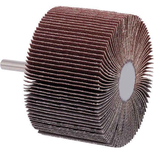 Mounted Flap Wheel, A80 Grit, 3" x 2" x 1/4" D. Morneault & Fils