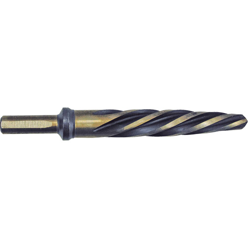 Al&eacute;soir pour automobile noir et or de premi&egrave;re qualit&eacute; Jet-Kut, 3/4", Cannelure Spirale, Acier rapide, Tige 3 m&eacute;plats D. Morneault & Fils
