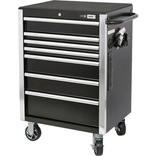 HDRC2807 HD Series Roller Cabinet, 7 Drawers, 27-4/5" W x 21-27/50" D x 40-31/100" H, Black D. Morneault & Fils