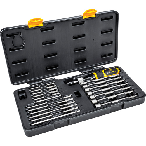 20 Pc. 1/4" Drive Torque Screwdriver Set, 10 - 50 in. lbs. Torque Range, 16" Length D. Morneault & Fils