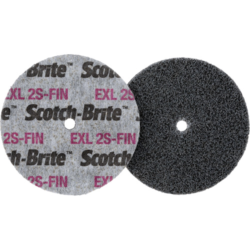 Meule homog&egrave;ne Scotch-Brite EXL, 3" x 1/2", Arbre de 1/4" D. Morneault & Fils