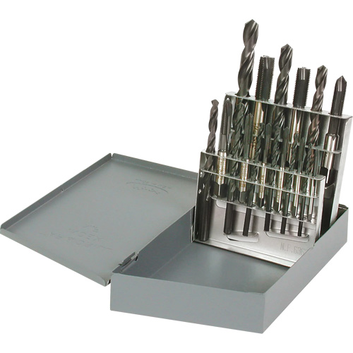 Jeu de tarauds manuels & forets, 18 morcea D. Morneault & Fils
