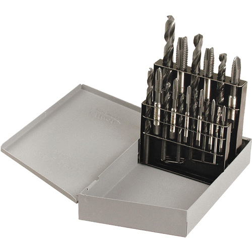 Jeu de tarauds &agrave; main Drill & Plug, 18 morceaux D. Morneault & Fils