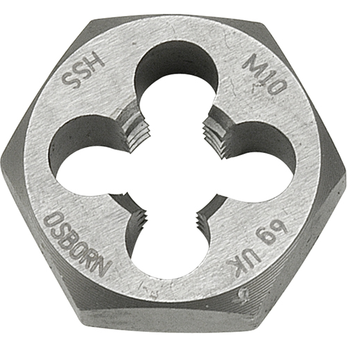 Hexagonal Rethreading Die, 3.15" Dia., 1-3/4"-7 Thread, High Speed Steel D. Morneault & Fils