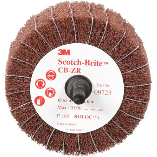 Scotch-Brite Combi-Wheel, 2-1/2" Dia., 180 Grit, Aluminum Oxide D. Morneault & Fils