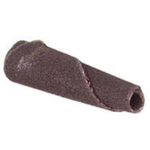 Cartouche de bande abrasive conique ALO, 100 Grain, 3/16" dia., Oxyde d'aluminium, 1" lo, 1/8" Dimension de l'arbre D. Morneault & Fils