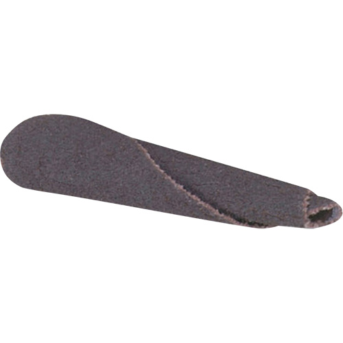 Cartouche de bande abrasive conique ALO, 320 Grain, 3/16" dia., Oxyde d'aluminium, 1" lo, 1/8" Dimension de l'arbre D. Morneault & Fils