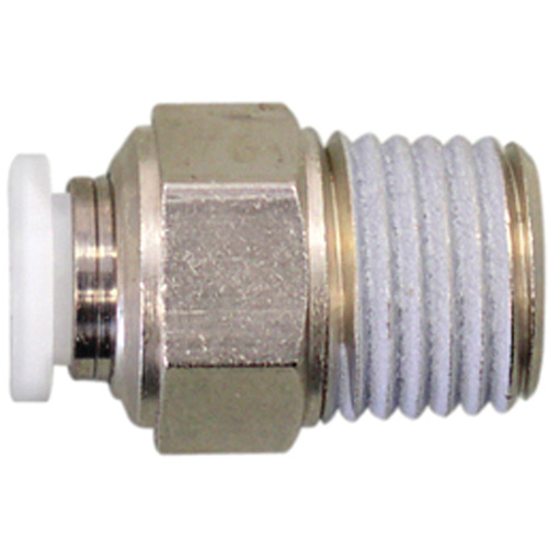 Straight Threaded Connector, 5/16", Brass, NPT Thread D. Morneault & Fils