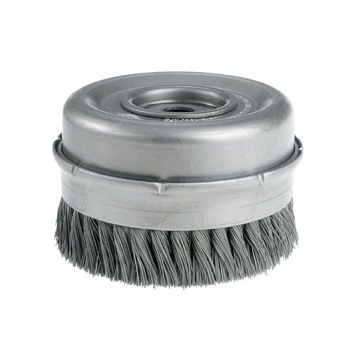 Brosses-boisseau &agrave; fils nou&eacute;s avec bride - Robustes, 4" dia. x 5/8"-11 arbre D. Morneault & Fils